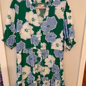 Sonoma Green and Blue Floral Dress